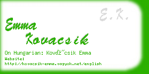 emma kovacsik business card